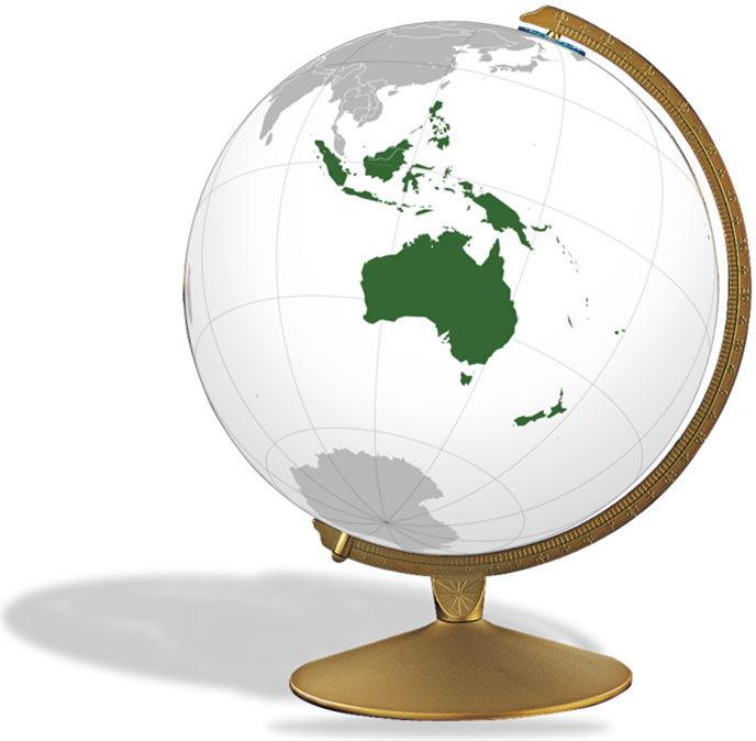 Oceania globe